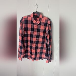 Express Pink Plaid Button Down